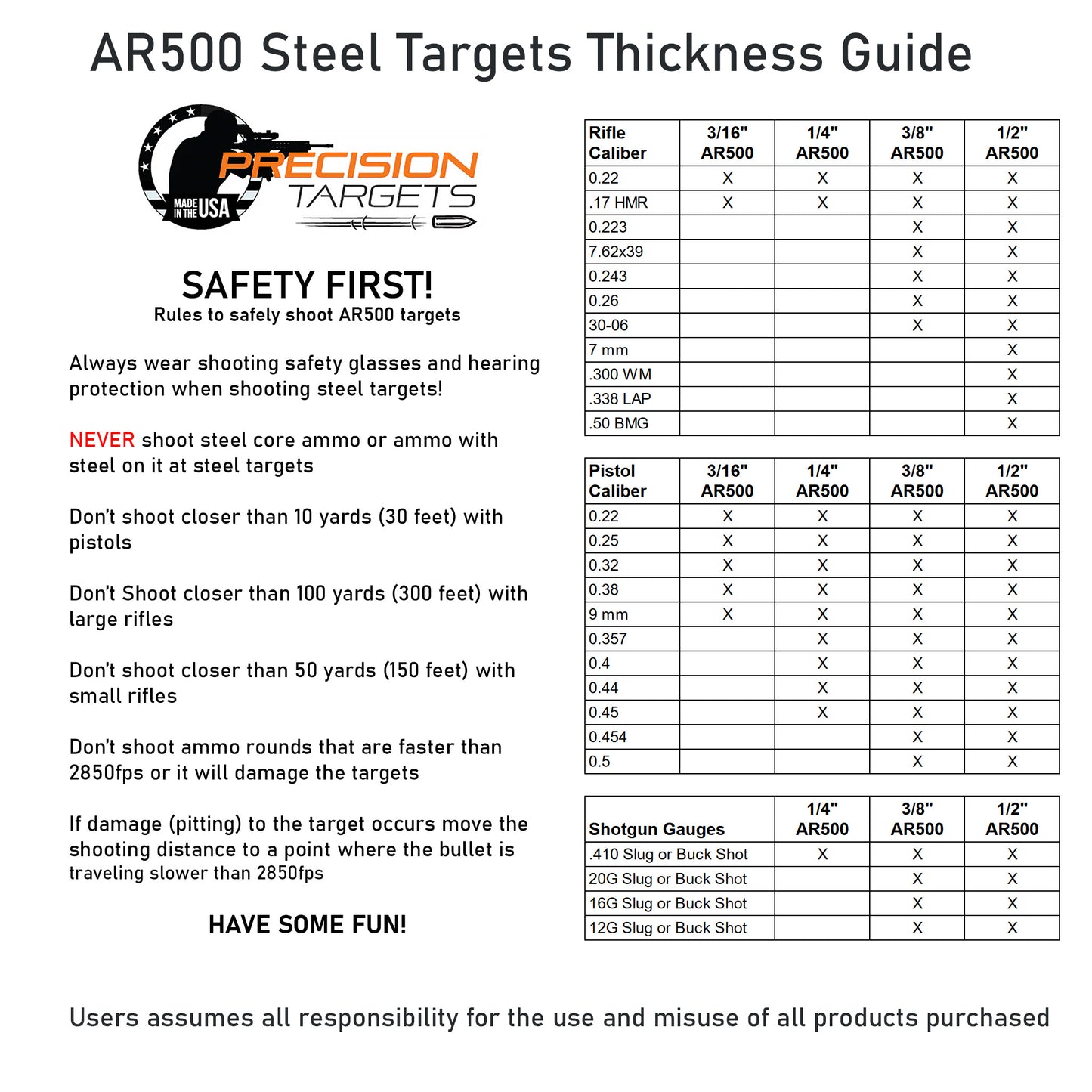 Round Gong 3/8" AR500 Target