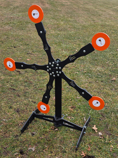 Texas Star 3/8" AR500 Target, Spinning Steel Shooting Target for Rifle, Pistol | Portable Bolt-Together Frame