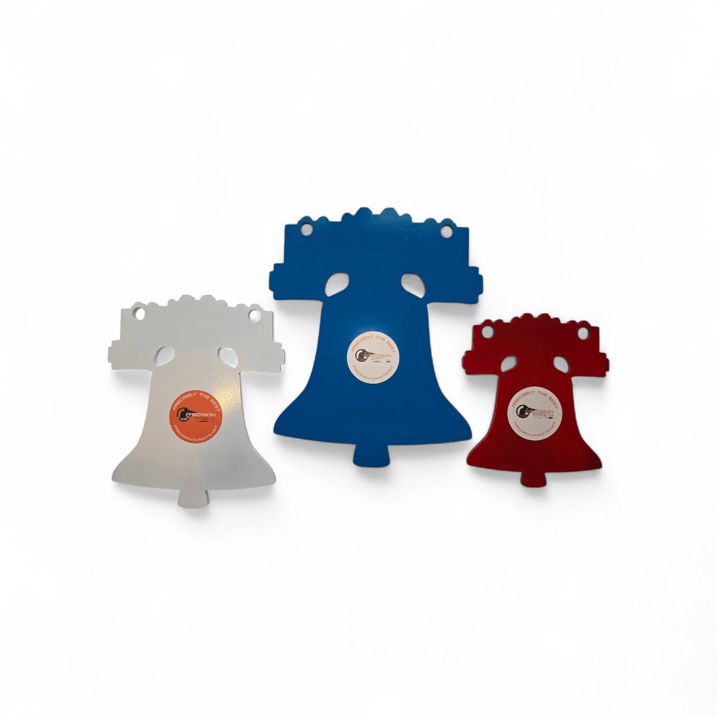 3/8" AR500 Steel Gong Target 3 Pack– Liberty Bell Shaped Reactive Shooting Target Bundle – Rifle & Pistol Rated – Made in USA