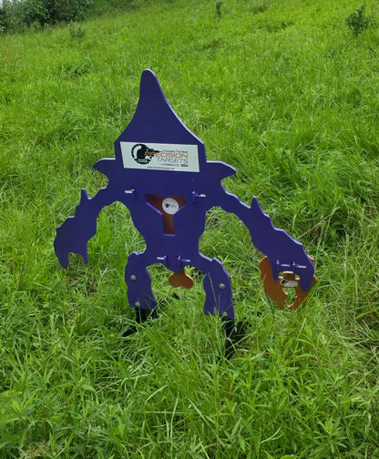 Gun Drummer Alien Reactive AR500 Steel Target with Stand & Resetting Vitals