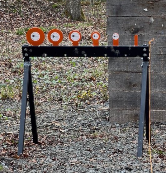 AR500 Steel KYL Plate Rack Target – 6 Know Your Limits Targets, Heavy Duty KYL Resetting Shooting Target System for Pistol & Rifle