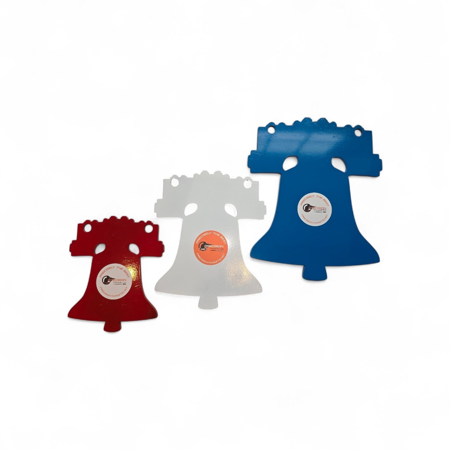 3/8" AR500 Steel Gong Target 3 Pack– Liberty Bell Shaped Reactive Shooting Target Bundle – Rifle & Pistol Rated – Made in USA