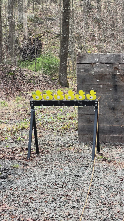 AR500 Steel Plate Rack Target – 6 Bottle Targets, Heavy Duty Resetting Shooting Target System for Pistol & Rifle