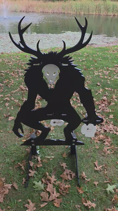 Wendigo Cryptid AR500 Steel Reactive Target Self Resetting with Stand